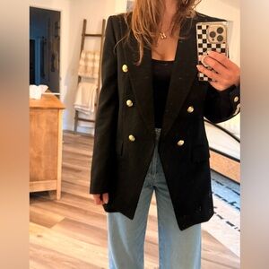 Zara Black Blazer with Gold Buttons